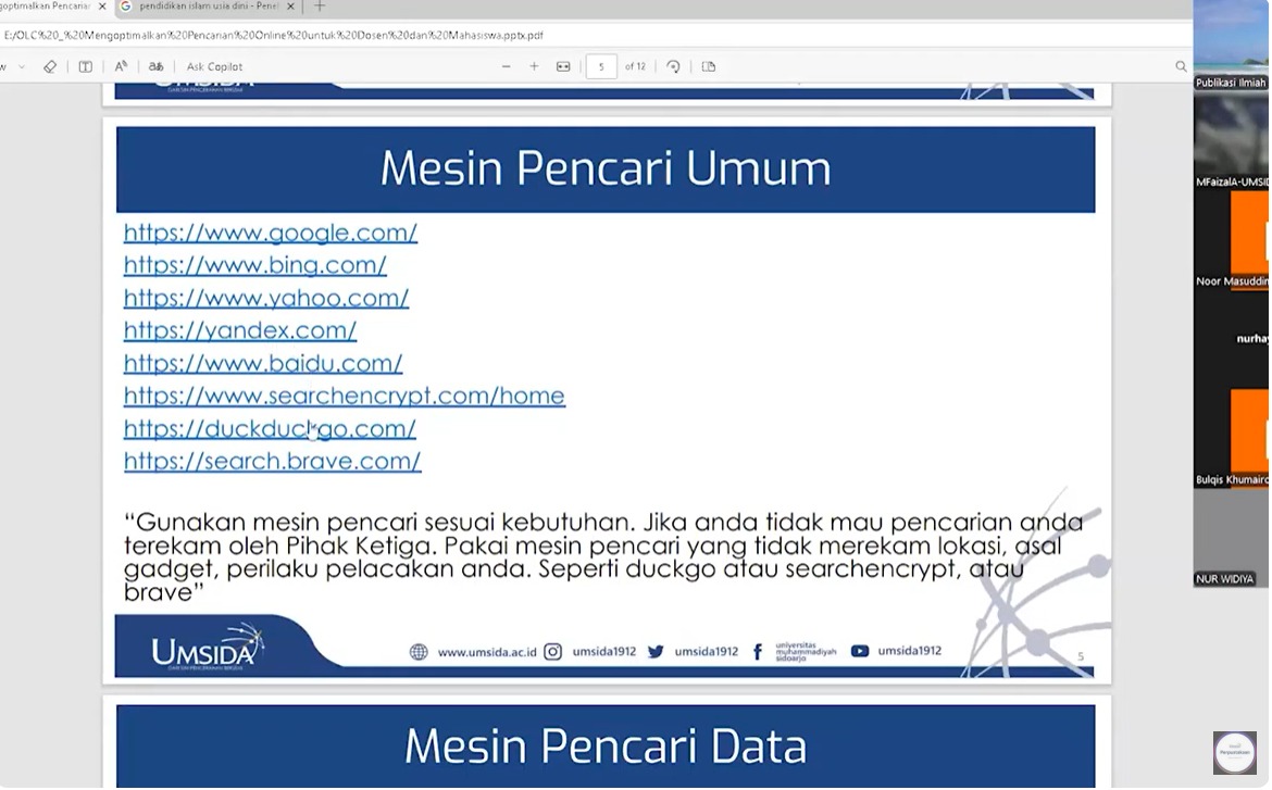 Kuasai Strategi Pencarian Online: Kelas Literasi UMSIDA Dapat 